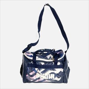 Puma Travel Duffle Gym Bag Top Handles Crossbody Strap Zip Around Closure 🩷💙🤍